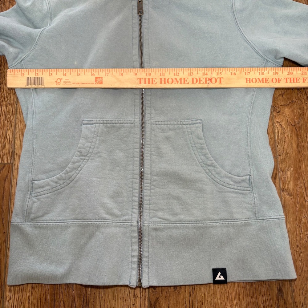 American Giant Full Zip‎ Hoodie USA Made Sweatshirt Light Blue Womens M Cotton - Picture 6 of 12
